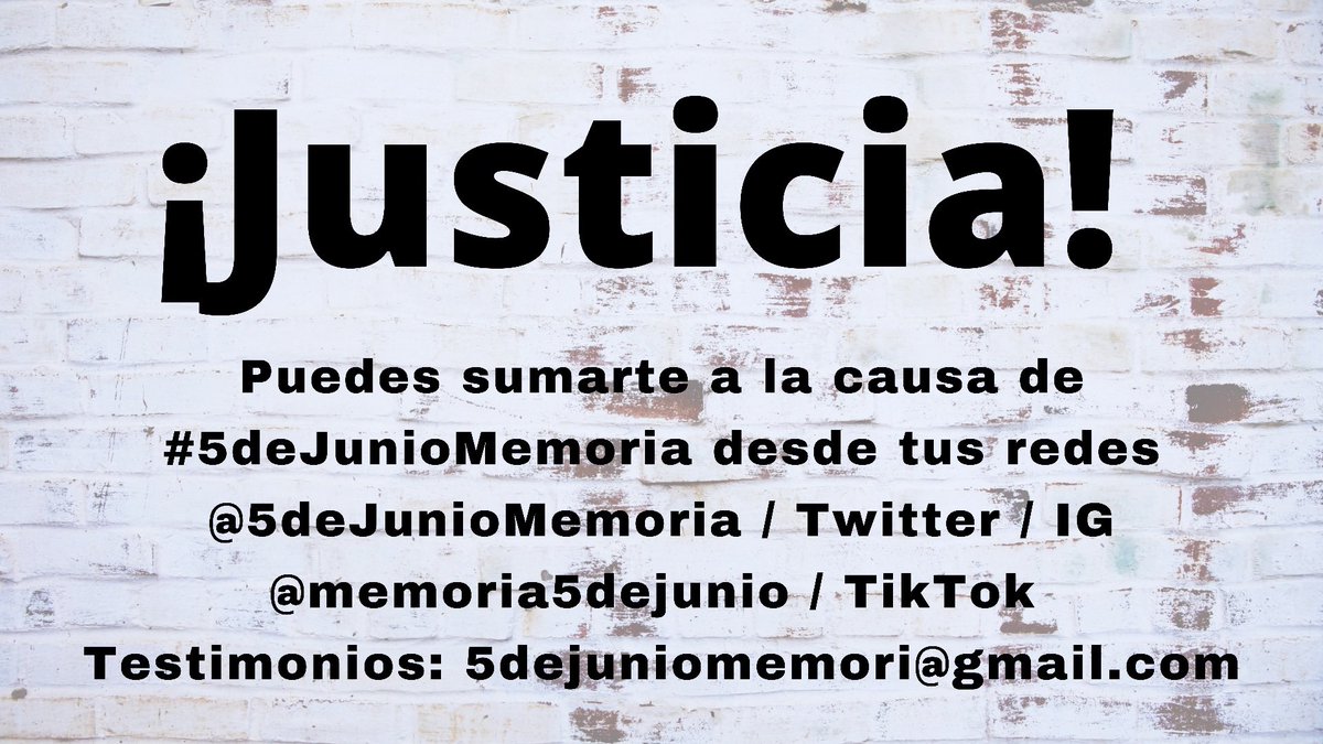 5deJunioMemoria's tweet photo. El hashtag para toda la movilización que nosotrxs convocamos hoy es #5deJunioMemoria Úsenlo y compartan todas las fotos, videos y material que quieran. ❤️ https://t.co/Hyk4oYaUm8