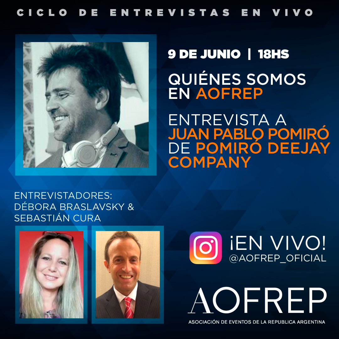 AOFREP's tweet image. El miércoles 9 de junio a las 18hs, Débora Braslavsky y Sebastián Cura conversarán con Juan Pablo Pomiró en vivo en nuestra cuenta de Instagram: instagram.com/aofrep_oficial/ 

Débora y Sebastián realizarán la entrevista desde el Salón Colony. ¡Gracias por recibirnos!