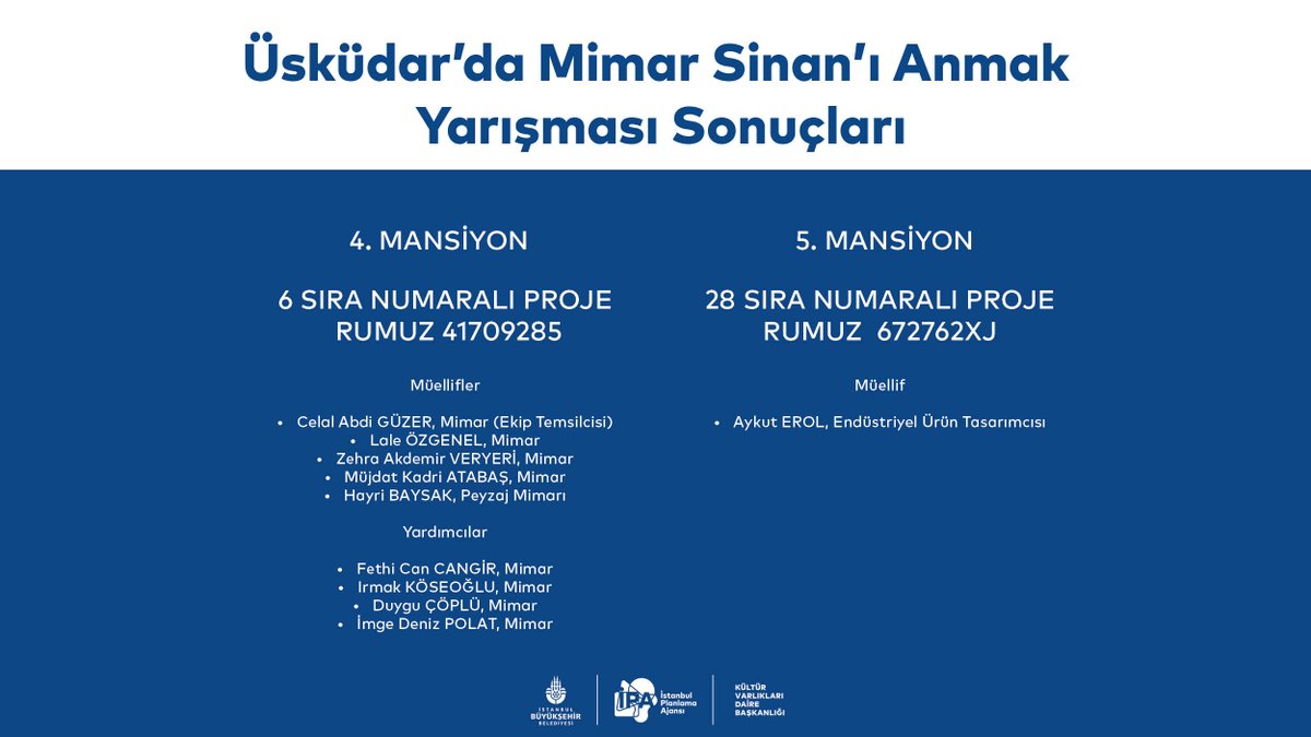 Üsküdar'da Mimar Sinan'ı Anmak Yarışması Sonuçları
<a href="/ipaistanbul/">İstanbul Planlama Ajansı</a> 
<a href="/IbbMiras/">İBB Miras</a>