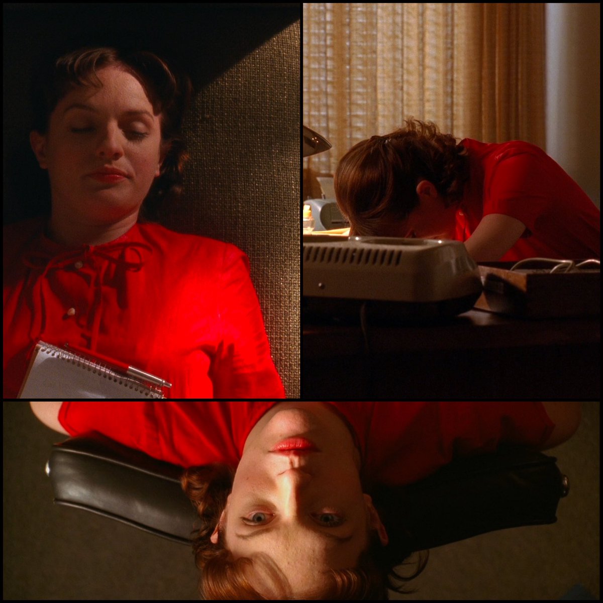 RadMadWomen's tweet photo. Peggy is repose is the ultimate Saturday #mood (from S3E3)
.
#madmen #madwomen #dondraper #peggyolson #bettydraper #petecampbell #joanharris #rogersterling #jonhamm #elizabethmoss https://t.co/M6mMnHG0ps