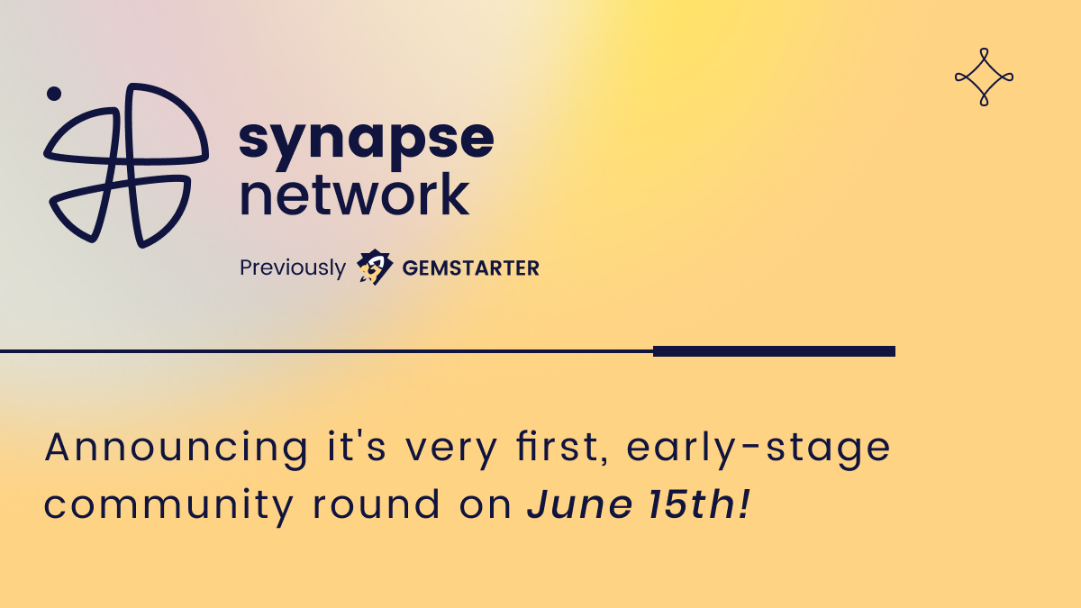 Synapse Network (@synapsenetwork_) on Twitter photo <a href="/SynapseNetwork_/">Synapse Network</a> early stage community investment round 🔥$SNP
👉Sale LIVE: June 15th,11:00AM CET
👉Whitelist LIVE: June 6th, 11:00AM CET
The first truly cross-chain investment ecosystem
#SynapseNetwork
Join here: gleam.io/WAcmK/synapse-…
Read more: synapsenetwork.medium.com/synapse-networ… <a href="/SynapseNetwork_/">Synapse Network</a> early stage community investment round 🔥$SNP
👉Sale LIVE: June 15th,11:00AM CET
👉Whitelist LIVE: June 6th, 11:00AM CET
The first truly cross-chain investment ecosystem
#SynapseNetwork
Join here: gleam.io/WAcmK/synapse-…
Read more: synapsenetwork.medium.com/synapse-networ…
