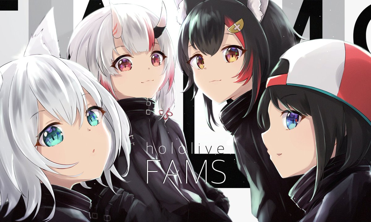 百鬼あやめ ,大神ミオ ,大空スバル 「𝖥‌𝖠‌𝖬‌𝖲 #絵フブキ #百鬼絵巻