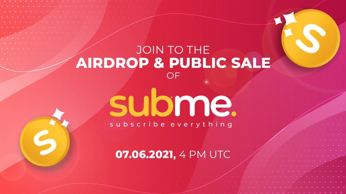 OMC (@omc_zone) on Twitter photo 👉 <a href="/Subme_app/">Subme (OLD)</a> is the world's first platform focused on subscribing to physical products and services.
👉Subscribe to whatever you can image with $SUB and get crypto cashbacks.
👉Presale starts at 07.06.2021 4 PM UTC
👉 Join Airdrop now! 🔗 bit.ly/3igtc5H 🔗 👉 <a href="/Subme_app/">Subme (OLD)</a> is the world's first platform focused on subscribing to physical products and services.
👉Subscribe to whatever you can image with $SUB and get crypto cashbacks.
👉Presale starts at 07.06.2021 4 PM UTC
👉 Join Airdrop now! 🔗 bit.ly/3igtc5H 🔗