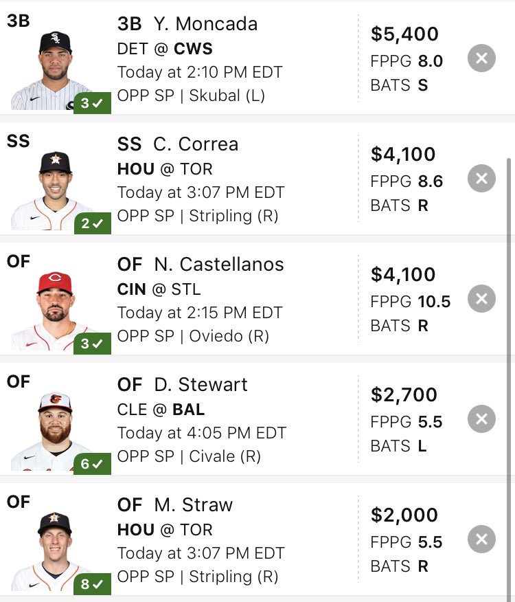 djhooper87's tweet photo. Throwing this in the early slate!!! #freelineup #dfs #dingers #MLB https://t.co/o3ysLNrhMc