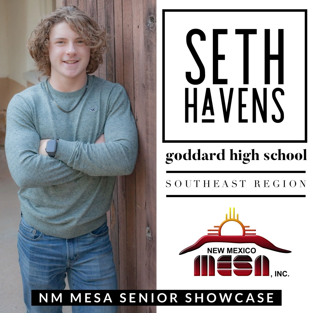 We'd like to Congratulate Seth Havens.2021 Graduate from Goddard High School in Roswell, New Mexico.Seth will be attending NMSU in the Fall and hopes to study Engineering.Seth is a Qualifier for the NM MESA Loyalty Award.