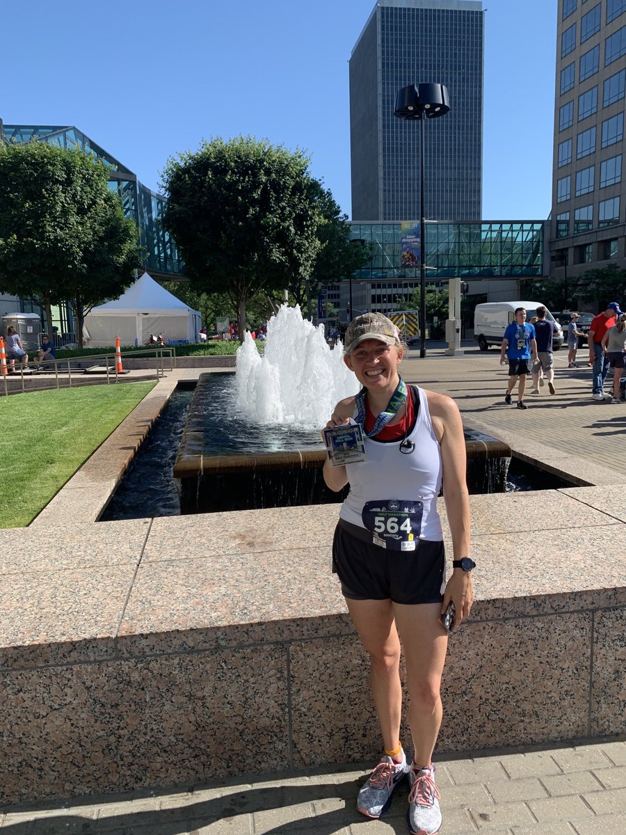 CoachTucker11's tweet photo. I’m pretty biased but I think my daughter-in-law @erica_tucker20 is pretty awesome! Great job today! #13.1 #HospitalRun #KC https://t.co/pZ88Cdf9ej