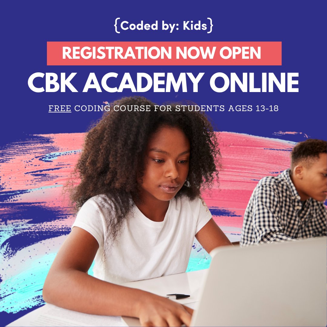 1phltech's tweet photo. Calling kids interested in tech: Registration for @codedbykids' CbK Academy, a FREE coding program open to kids 13-18, is now open! The next 9-week cohort kicks off June 28th. Register today at https://t.co/kFQyqrZ8QH
#CbKAcademy #STEM #1Philadelphia #codedbykids #WhyNotTech https://t.co/XwJgdAfzXG