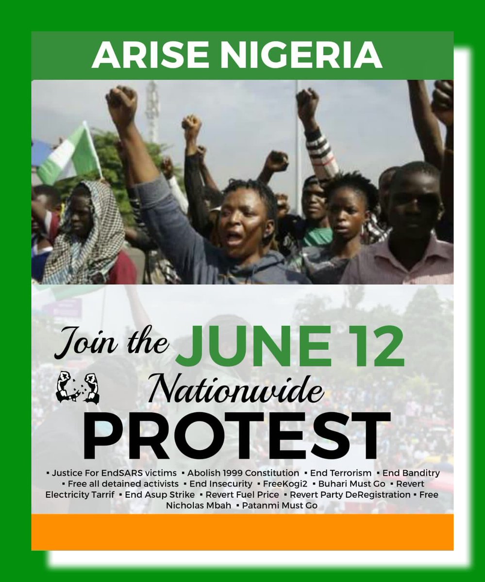 InibeheEffiong's tweet photo. ENDORSED!

A group of lawyers, LAWYERS FOR RULE OF LAW, will actively take part in the #June12Protest by offering pro bono services to those arrested across Nigeria in the course of this protest. We're mobilizing. Lawyers willing to join should reach out.

More details to follow. https://t.co/3wIyTjLRlD