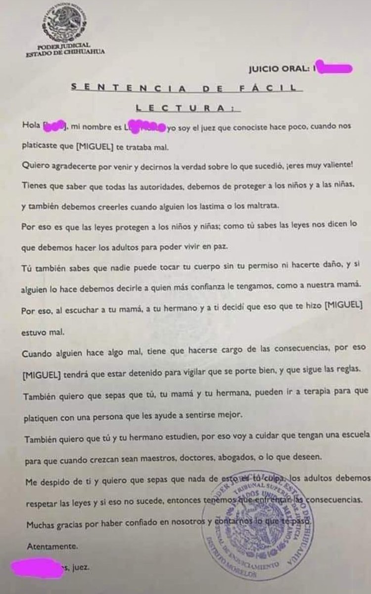MElenasanti1's tweet photo. Un sistema judicial más cerca de los niñosy niñas víctimas de delitos sexuales. Esta carta en fácil de un juez a un niño es un ejemplo. 😍 https://t.co/ls1bqFTTiZ