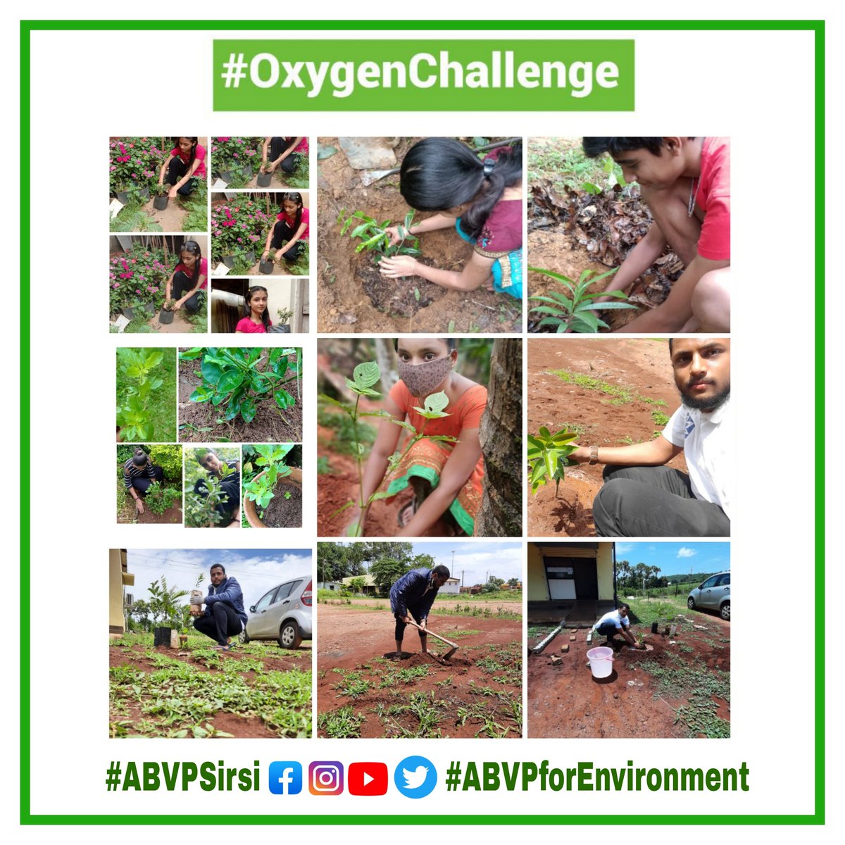 ABVPSirsii's tweet photo. 5-ಜೂನ್ 5-ಸಸಿಗಳನ್ನು ನೇಡಬೇಕು (ಪ್ರತಿಯೊಬ್ಬರು) 5-ದಿನಗಳ ಅಭಿಯಾನ 5-ಲಕ್ಷ ಸಸಿ ನೆಡುವ ಅಭಿಯಾನ 5- ಸ್ನೇಹಿತರಿಗೆ ಚಾಲೆಂಜ ಮಾಡಿಎಬಿವಿಪಿ ಕರ್ನಾಟಕ ಹಾಗೂ ಎಸ್.ಎಫ್.ಡಿ ವತಿಯಿಂದ/#OxygenChallenge  ಅಭಿಯಾನದಲ್ಲಿ ಶಿರಸಿ ವಿಭಾಗದ ವಿದ್ಯಾರ್ಥಿಗಳು.
@ABVPKarnataka @ABVPSirsii @ABVPDelhi @ABVPVoice https://t.co/EbdUHOkrp7