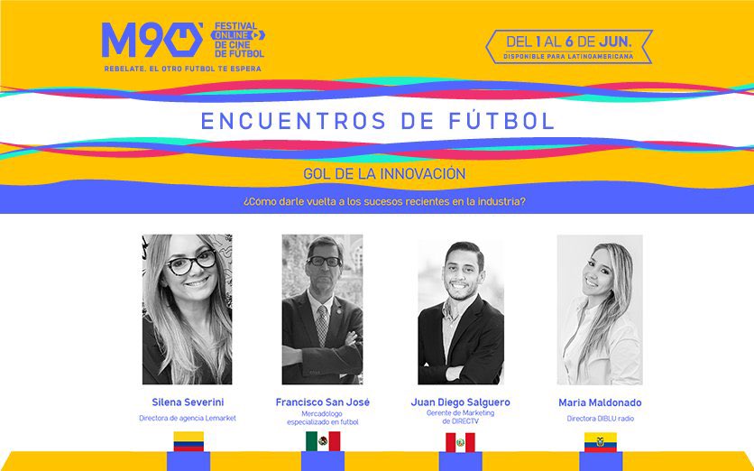FestivalFC's tweet photo. Encuentros de Fútbol.
🔺 ¿Cómo darle la vuelta a los sucesos recientes en la industria?
🗣: @severinipym, @mariapazmr, @FcoSanJose y Juan Diego Salguero.

Estamos totalmente en vivo: https://t.co/d1FEBK8nJz 

#minuto90fest https://t.co/2ibu53W8HL