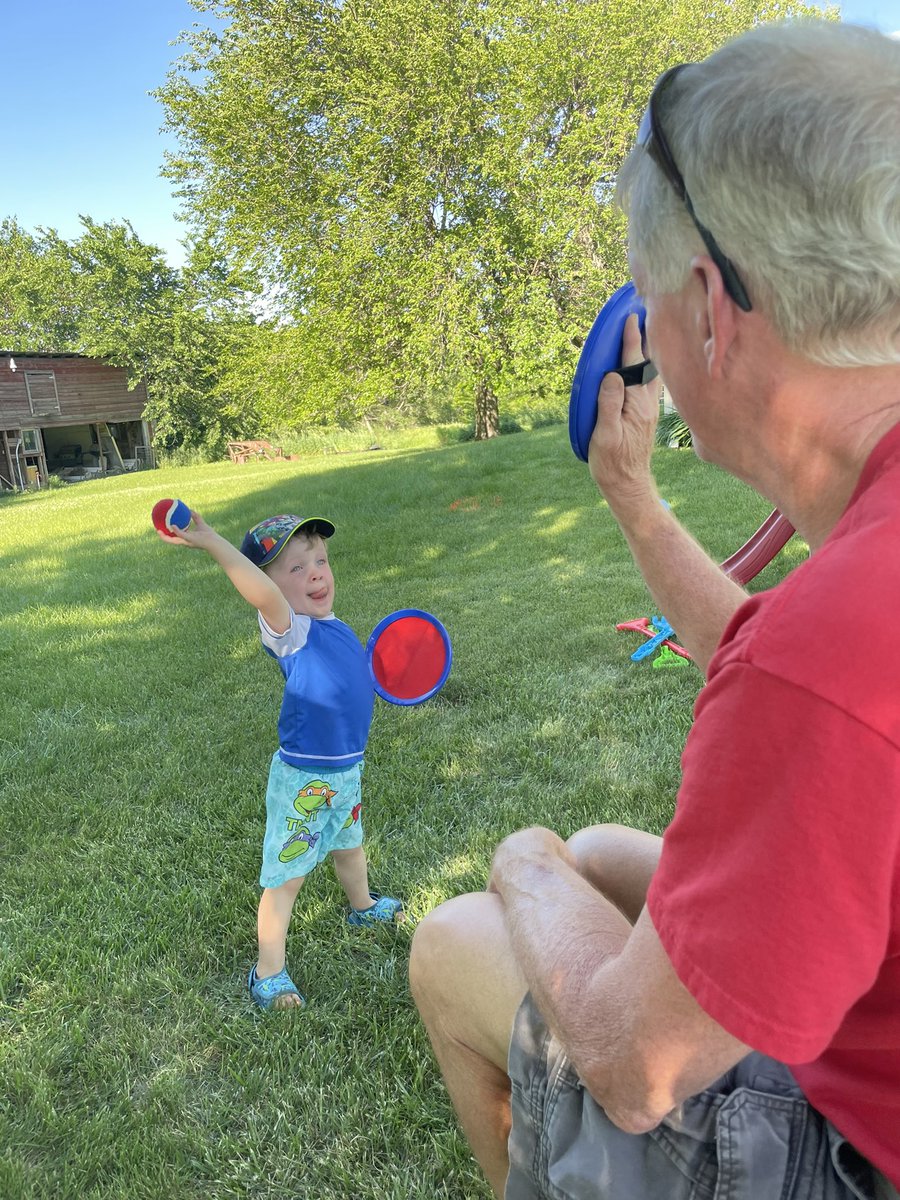 Working on his technique with Pop! #tballready #TrevorBrice #tongueout