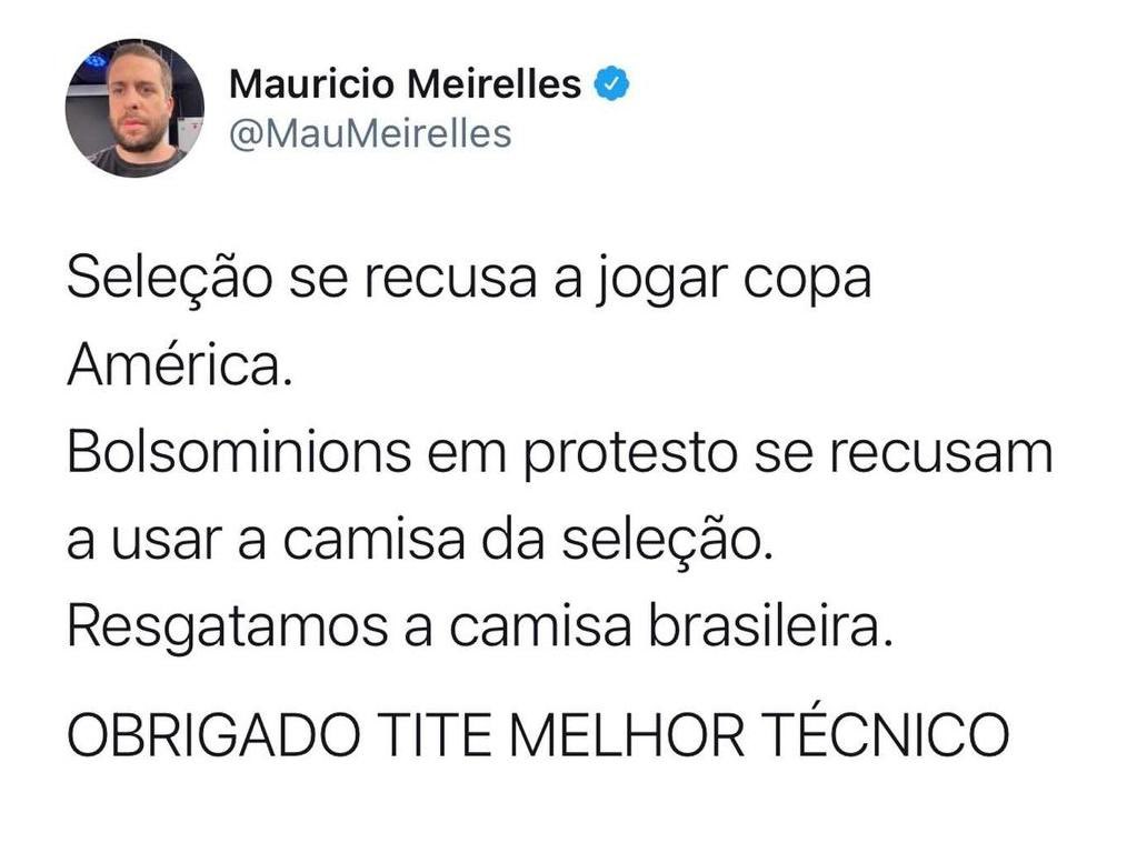 Valeu Tite!! Verde e amarelo não é “deles”!