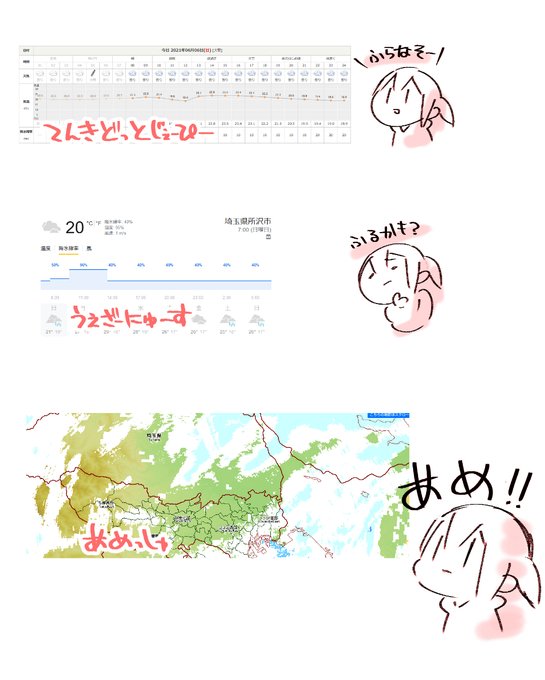 おはよーおきた えらい
ふるのか ふらないのか どっちなーんだい!☔ 