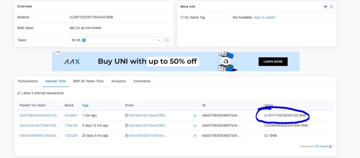 Thanks <a href="/jackpot_staking/">Jackpot Staking</a> 🤑
Staking has never been this easy and fun! Why fun?

As I just did again twice! Lucky me! 😂 Staking $JBNB and earning $BNB tokens dividends while having a chance of lottery! 🍻🍻

Hidden Gem!!! 💎💎💎💎