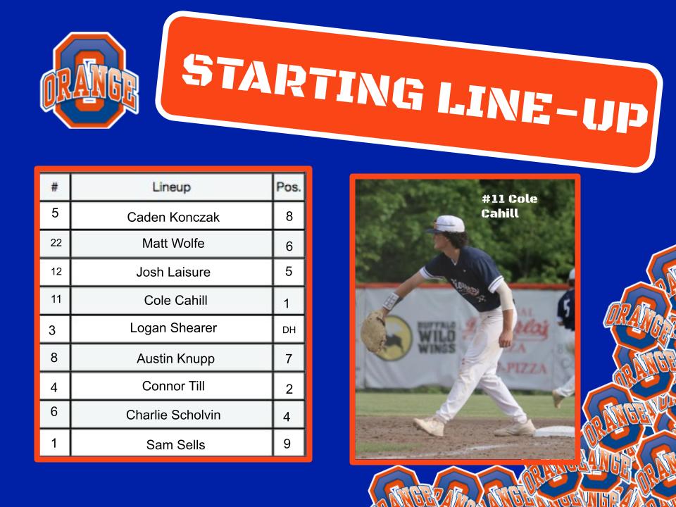 Orange Baseball on Twitter "The starters for tonight's matchup against