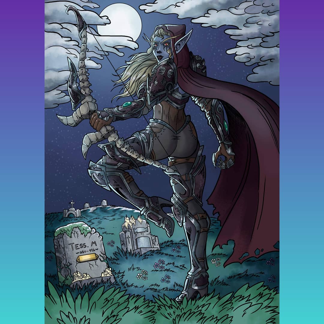 DemonWolfStudio's tweet photo. [ESP]
Bueno pues aquí la versión a color de lady sylvanas brisaveloz después de 3 años por fin terminada xD.

#warcraft #fanart #nomuerto #worldofwarcraft #sylvanas #bloodelf #digitalcolor #photoshop #cintiqpro24 https://t.co/3CBtAsPLEH