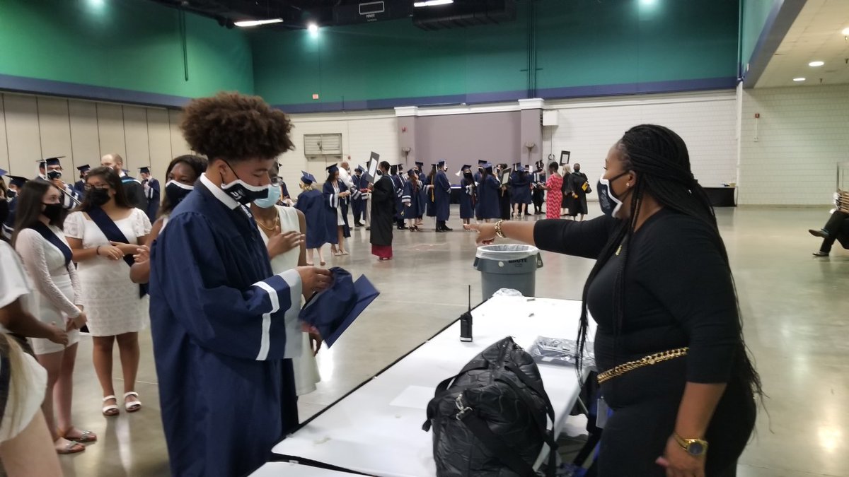 Seniors from <a href="/NEGuilfordHigh/">NE Guilford High</a> are getting ready for graduation to begin! #GCSGradsSoar21