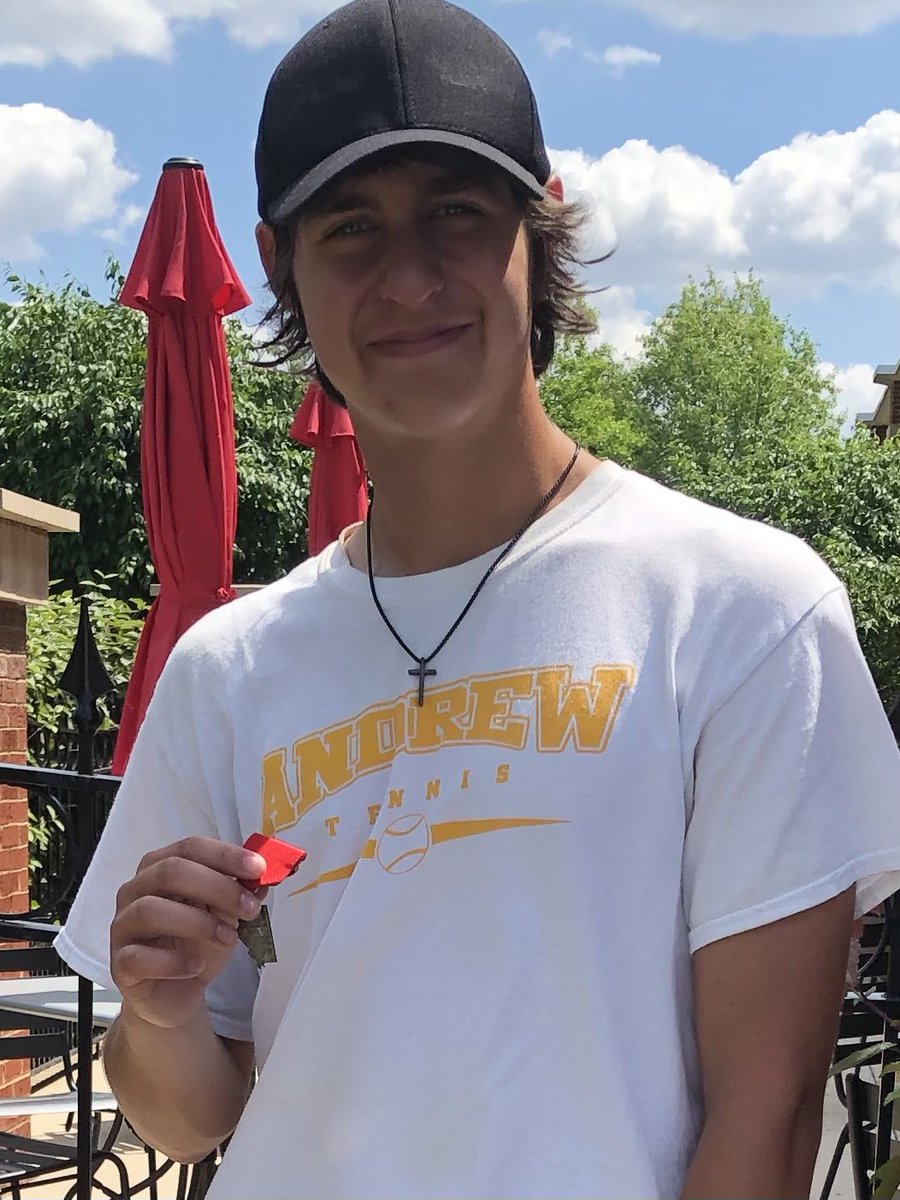 vjatennis's tweet image. Hello T-Bolts meet Davin Harvey your 2021 Boys Tennis Sectional runner up! It was a tough 3 set final and Davin represented Andrew Nation with class. On to State on June 10th!