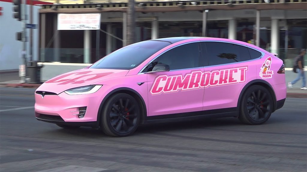 CumRocketCrypto's tweet photo. @CryptoWhale Breaking news: Tesla launches a brand new car design to mark this monumentous occasion 💃 /s https://t.co/Ktt0RNH0EP