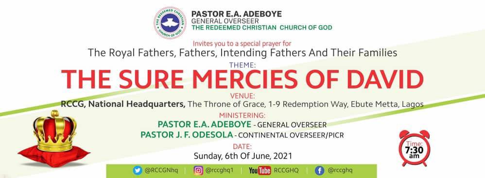 PastorEAAdeboye's tweet image. It’s another time to thank God for all He has done.
Join us for the June 2021 Thanksgiving Service tomorrow.

Don’t miss it!
Remain blessed!

#TheSureMerciesofDavid