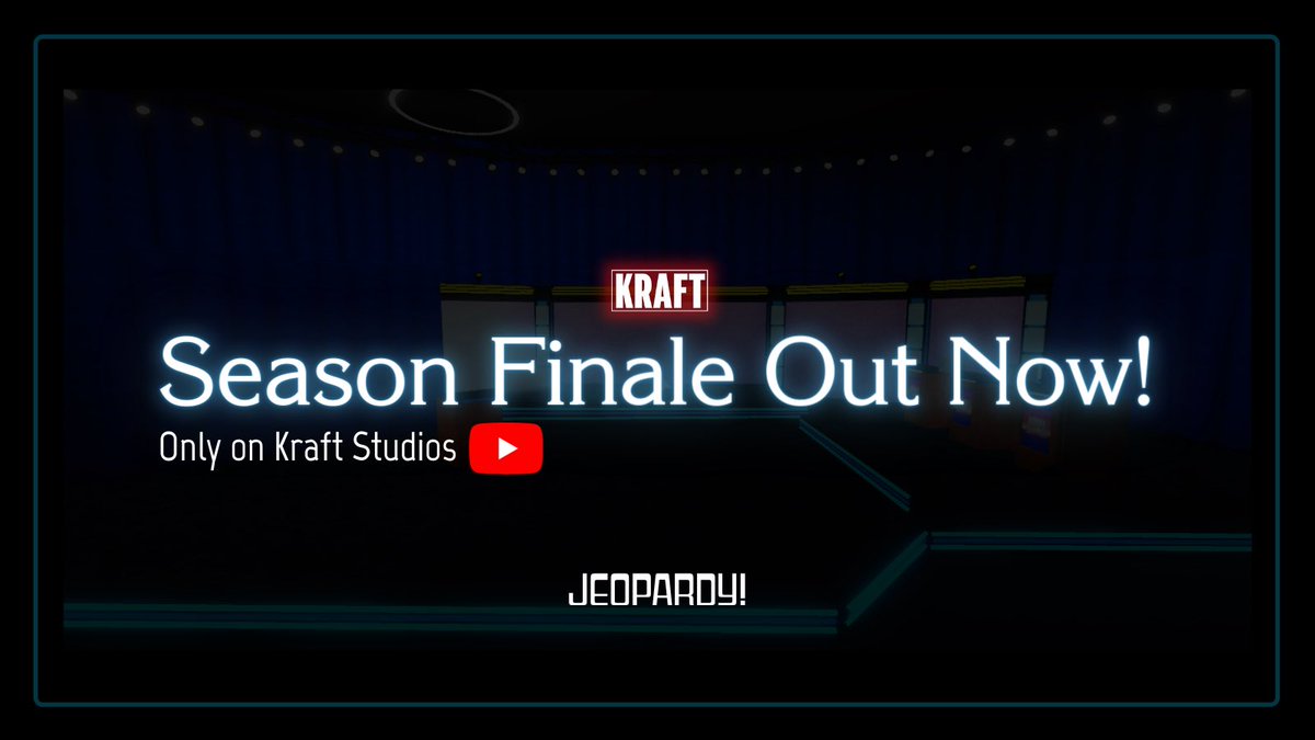 The Bloxburg Jeopardy! Season Finale is out now! Check out <a href="/KraftStudiosBB/">Kraft Studios</a> to view the all new reveal soon! 

𝗪𝗮𝘁𝗰𝗵 𝗛𝗘𝗥𝗘: youtube.com/watch?v=PkaRwE…