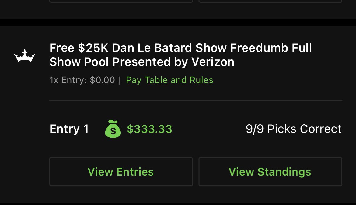 #FREEDUMB Great work guys that was an awesome 24 hours!!! @jessica_smetana @MichaelRyanRuiz @billygil @ChrisCoteDKings Thanks @DKSportsbook I get the show!!!!