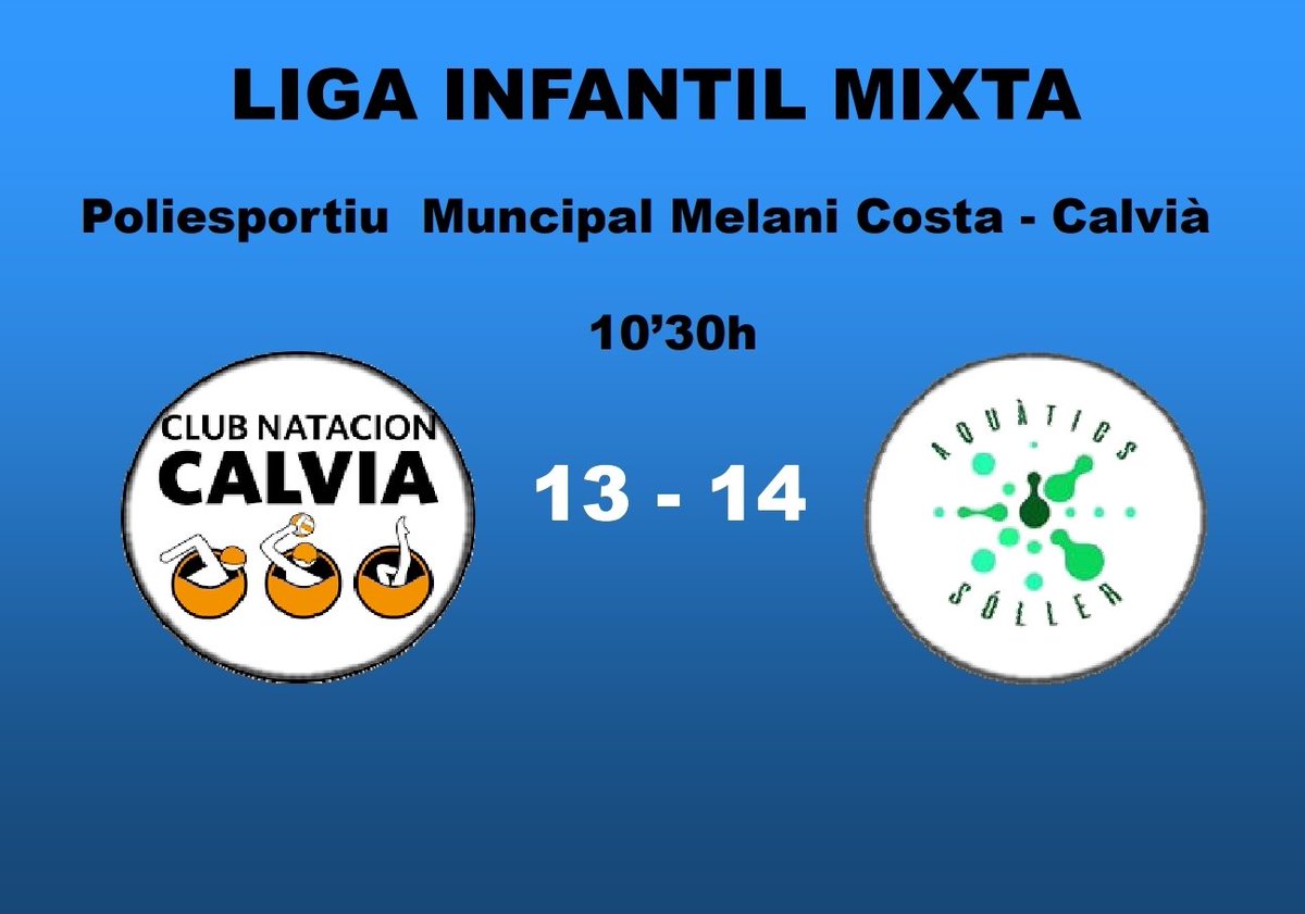 fbnatacion's tweet photo. SÁBADO 5 DE JUNIO

#WATERPOLO
RESULTADO FINAL
LIGA INFANTIL MIXTA

@CNCalvia 13 - 14   #AQUÀTICSSÓLLERWP

@ICECalvia
@_Calvia
@AlfonsoCalvia
@esportsIB
@EBaseMallorca @EsportsSoller @esportsIB
@Ajdesoller @turismeiesports https://t.co/KPP6S9Op8B