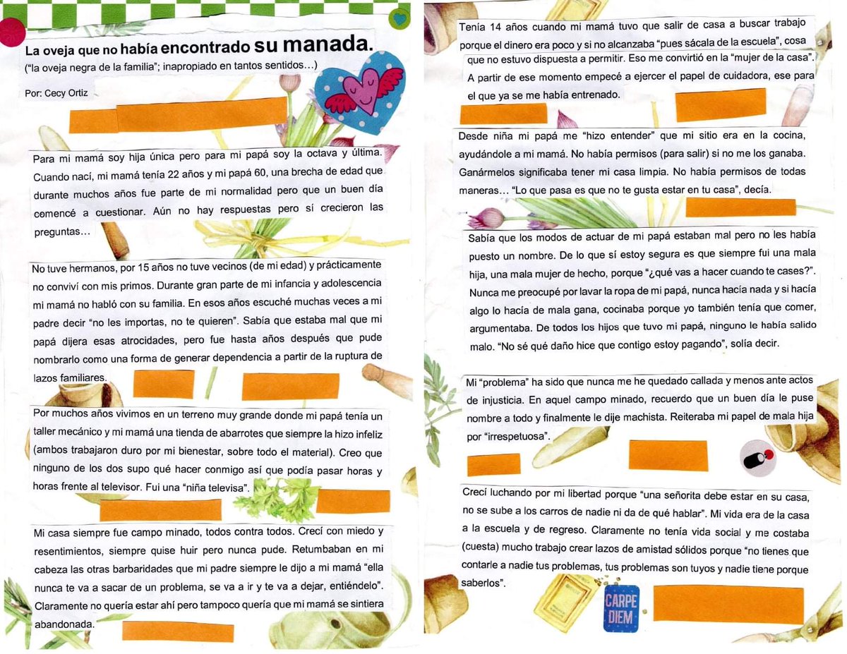 PSororas's tweet photo. Hola compas!!! Les invitamos a pasar a leer en el blog el texto de nuestra compañera Cecy Ortiz, 🌿"La oveja que no había encontrado a su manada". El cual forma parte del Fanzine III: Sanación Sorora.🔥💜💜
 
Link: https://t.co/26xacGwFXL

#fanzine #literatura #amorpropio https://t.co/EVINmWoBzO