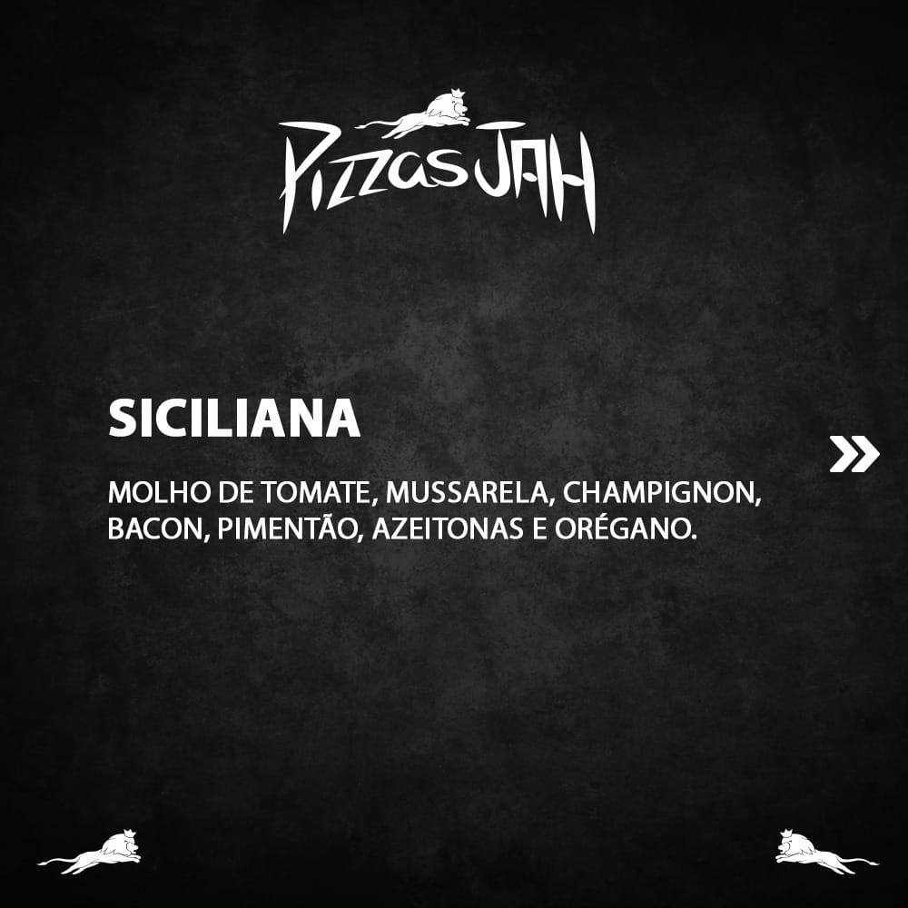 pizzasjah's tweet photo. 🍕 Está disponível no nosso cardápio a Pizza Siciliana! 🤩 A Pizza Siciliana tem um mix de ingredientes simples, que juntos tornam um delicioso sabor. 🤤

📌 Feita com molho de tomate, mussarela, champignon, bacon, pimentão, azeitonas, orégano e muito amor de Jah! 💚 https://t.co/8ZRnnS6mEm