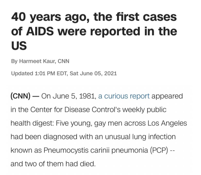 mattxiv's tweet image. 40 years ago today, the first AIDS cases were reported. and then a generation of queer people died because the government didn’t think their lives were worth saving. people said that AIDS was “god’s punishment for being gay.” never forget who died so we could have pride