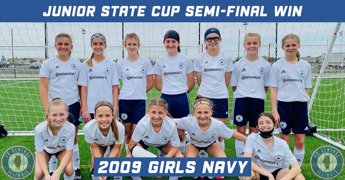 ON TO THE FINALS!!! Congrats to the 2009 Girls Navy team on their 4-3 PK win in Junior State Cup today over the Wilmette Wings! Best of luck tomorrow in the finals ladies!

#thefuture #juniorcup