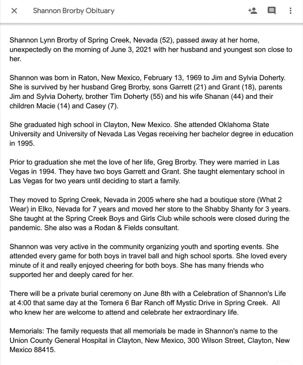 There will be a celebration of life for my mom Tuesday June 4th at Tomera 6 Bar Ranch at 4 o’clock for my mom. Please hug your close ones and tell them you love them. 🤍🤍