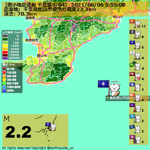 館山地震情報 ずっぱりjapan 安心安全情報