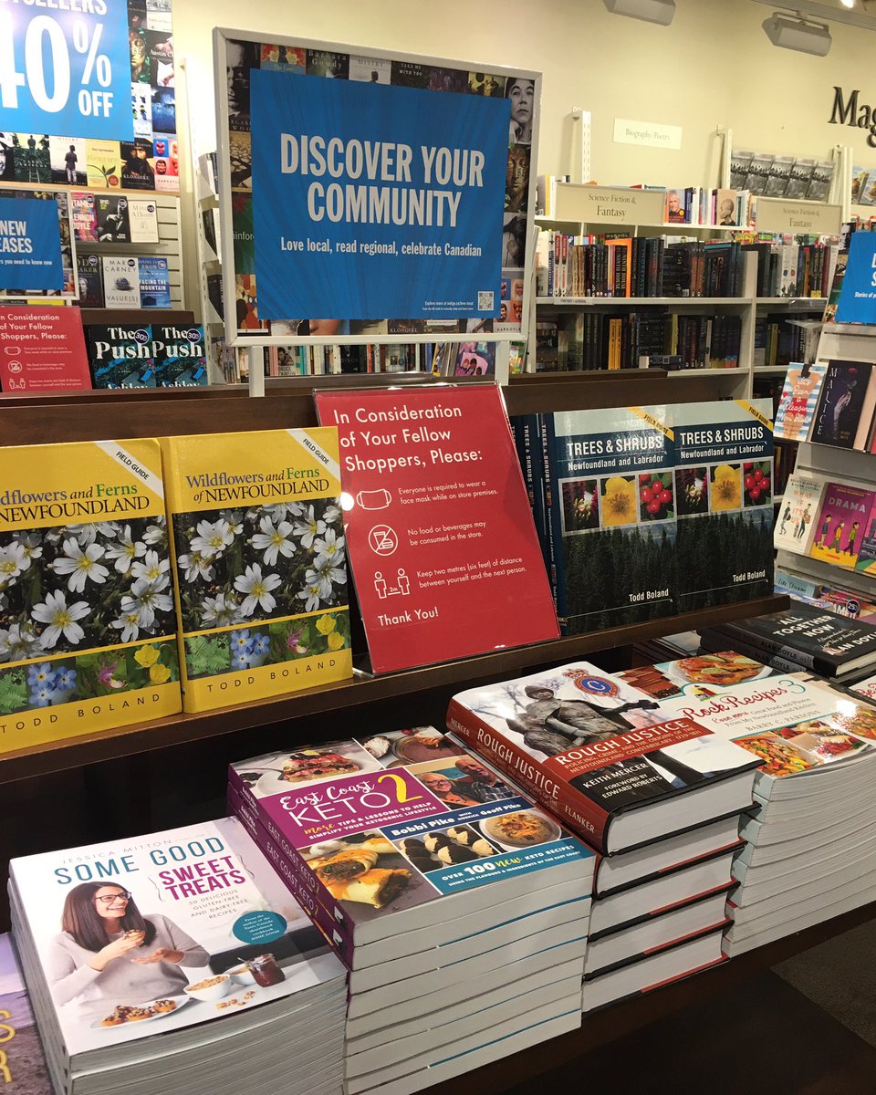 Your favourite cookbooks at the mall 📚 

#DiscoverYourCommunity #NLBooks #NLAuthors #Cookbooks #SomeGood #SweetTreats #EastCoastKeto #RockRecipes #Newfoundland #NewfoundlandAndLabrador #StJohns #Recipes #YYT