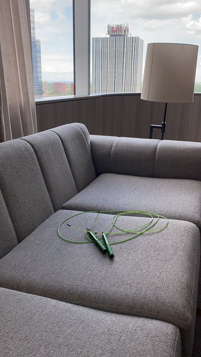 clearasblood's tweet photo. @KristaMarcon I love the exercise equipment in the background! I just made myself do 1000 skips during the break! Better energizer than caffeine!! 😅😅 https://t.co/JOL8c5hG4w