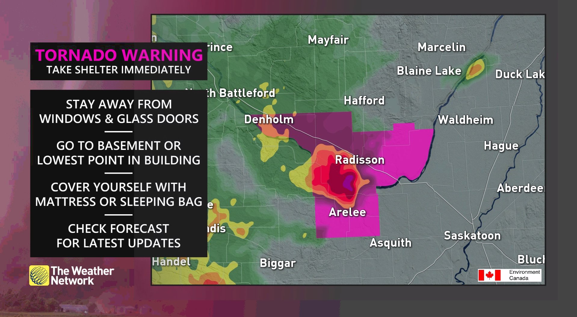 The Weather Network on Twitter "A tornado WARNING is in effect for R.M. of Great Bend