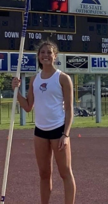 cc_southwest's tweet image. Abby Ballengee of @BarrReeveSports @BR_Schools has finished in 14th place in Pole Vault at the State Meet. She cleared 11 feet which breaks her own school record!