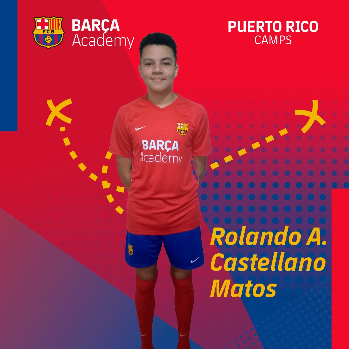 BARCAACADEMYPR's tweet photo. Rolando Castellano Matos de @fcdallaspr está inscripto para participar del Campus #Mayagüez 🇵🇷

Falta muy poco para vivir la experiencia de entrenar con los Coaches de @barcaacademy

Te esperamos Rolando!!!

https://t.co/HT6gDTWRy0 https://t.co/zg1iZd7fbC