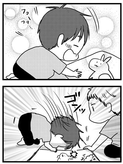 1歳児(当時)だから頭が重い 