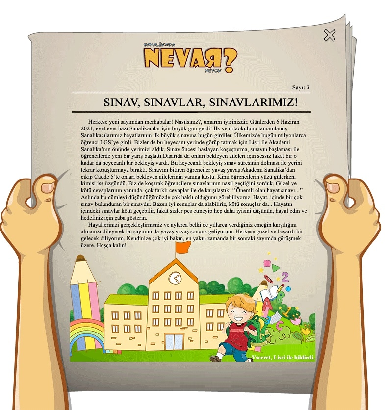 Herkese merhabalar! Yeni bir sayımla sizlerleyim. Bugün Lisri ile beraber sınav heyecanınıza şahit olduk. Lise Giriş Sınavı'na girecek tüm dostlarıma başarılar diliyorum, en iyisini yapacağınıza gönülden inanıyorum. 📰💚