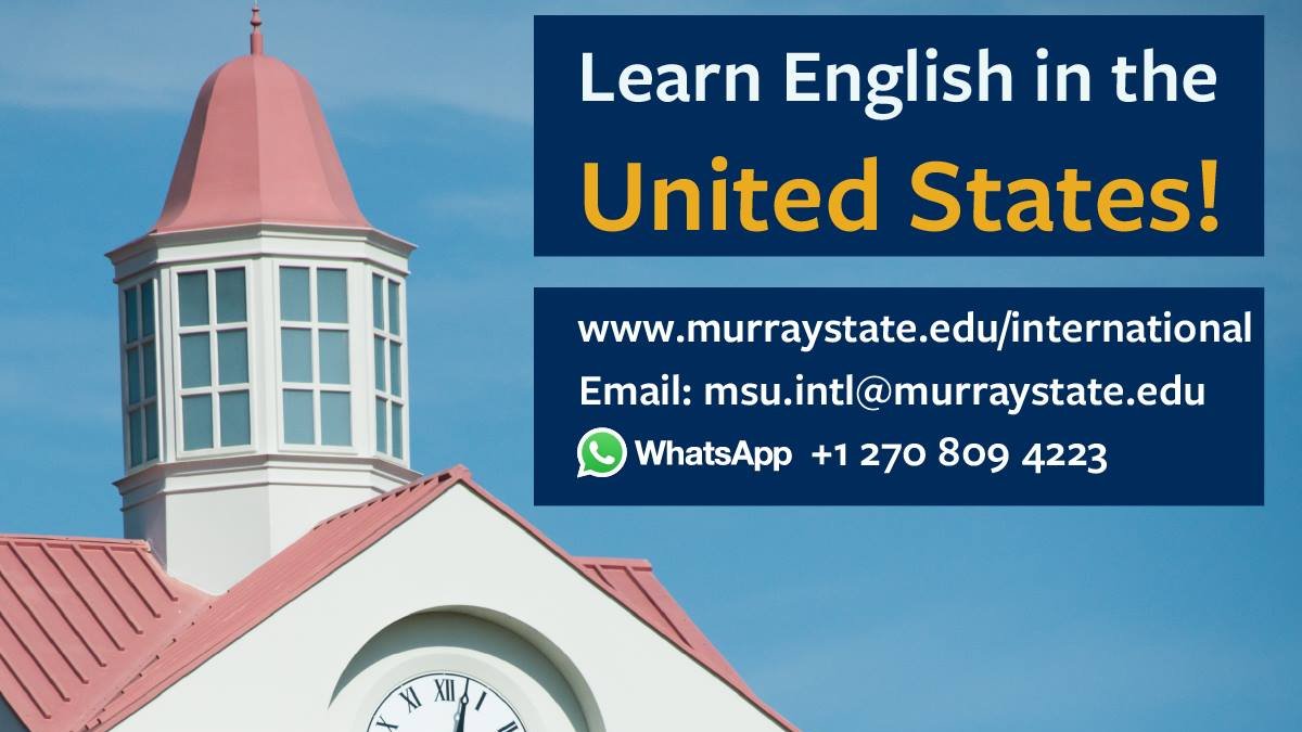 Learn English at Murray State University.

8-week courses begin in August and October. The tuition cost $1,750 USD.

Please visit our website or contact us to learn more:
murraystate.edu/ESL
+1 270 809 4223
msu.esl@murraystate.edu
