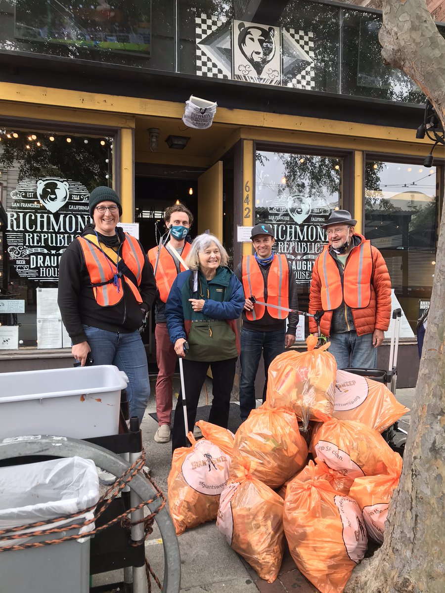 RefuseRefuseSF's tweet photo. Our crew cleared Clement St. and the surrounding Aves around @rrdraughthouse who sponsored our Happy Hour Cleanup. 12 trash bags later, we earned our tasty brews!!! #SFClean #InnerRichmond https://t.co/DSf73hYGfh
