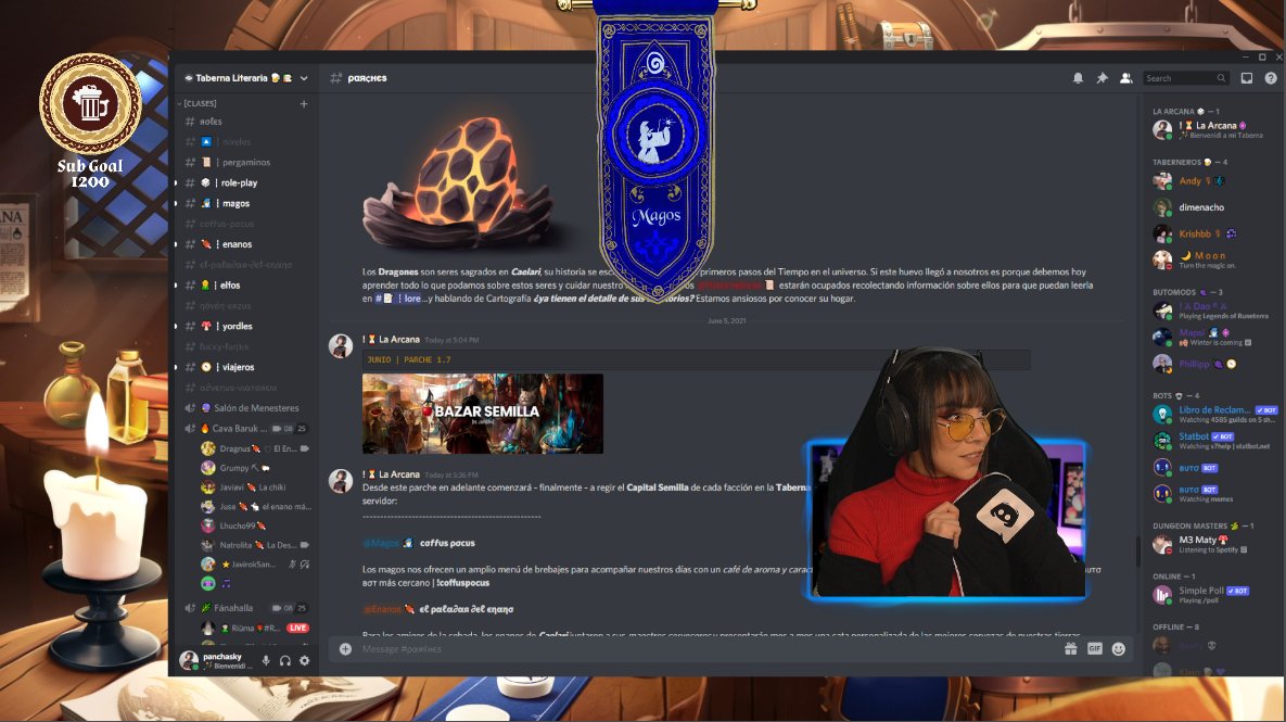 panchasky's tweet photo. 🔴 LIVE: STREAM ESPECIAL #TabernaLiteraria 🍺📚 Estamos estrenando juntos el parche 1.7 de mi canal de roleo en @discord
Entren a conocer el Capital Semilla de las facciones de Caelari 🍎 https://t.co/dSKuaPPj5s https://t.co/EPxUZw1gQK