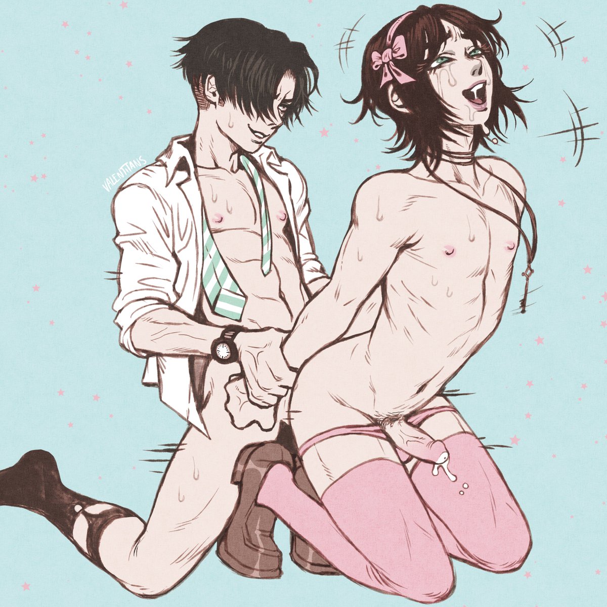 Someone told me to stop drawing eren "like a girl" the other day... anyways lmao

#rivaere
