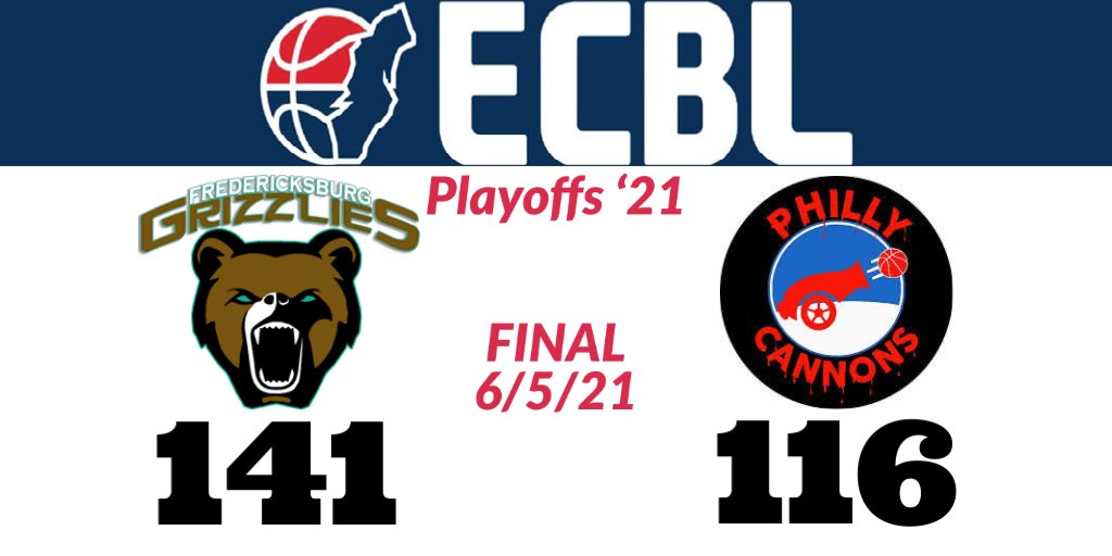 Earlier today Fredericksburg Grizzlies defeated Philly Cannons. The @FxbgGrizzlies will next face @WestMassZombies in the semifinals. #ECBLplayoffs