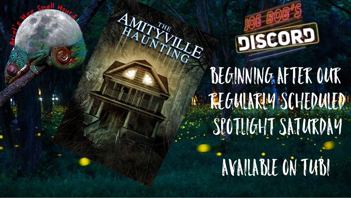 It’s Spotlight Saturday again on the Joe Bob Briggs discord! Join us at 9pmET as we watch Psycho Goreman followed by The Amityville Haunting! discord.gg/bcdm6Aq #horror #PsychoGoreman #TheAmityvilleHaunting