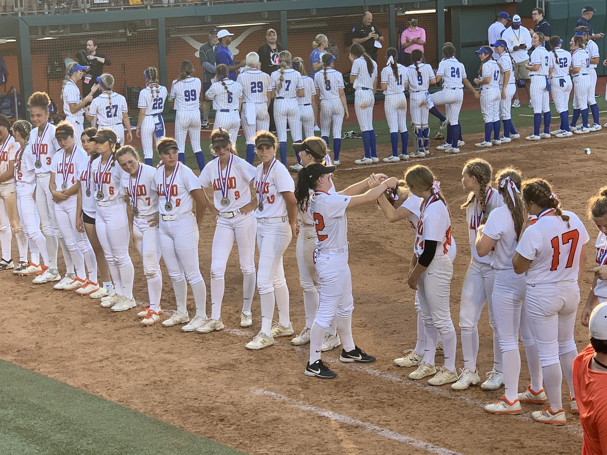 AledoISD's tweet photo. The Ladycats are Class 5A State Silver Medalists after falling 4-1 to the nation’s No. 1-ranked team Barbers Hill. What an amazing run for the Ladycats! 

🙋‍♀️🙋‍♂️Raise your hand if you’re PROUD TO BE A LADYCAT 🧡 &amp; reply to help us congratulate the team!

#allgasnobrakes #uilstate https://t.co/nWlxgUROxV