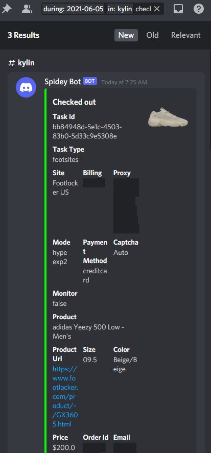 今天早上的crazy cookout! Yeezy 500 50+ pairs
cook group: <a href="/AMNotifyCN/">AMNotify CN</a> 
Bots: <a href="/ValorAIO/">Valor</a> <a href="/MEKRobotics/">MEKAIO</a> <a href="/KylinBot/">KylinBot</a> 
Proxies: <a href="/PeachyProxies/">PeachyProxies™ 🍑⚡</a> <a href="/ne_proxy/">NE%T</a> <a href="/Clouds_supreme/">CloudsProxies</a> @Leafproxies <a href="/Hex_Proxy/">Hex Proxies</a> @hiveproxies 

想要一起cook吗？还不赶快私讯我入组办法~~~