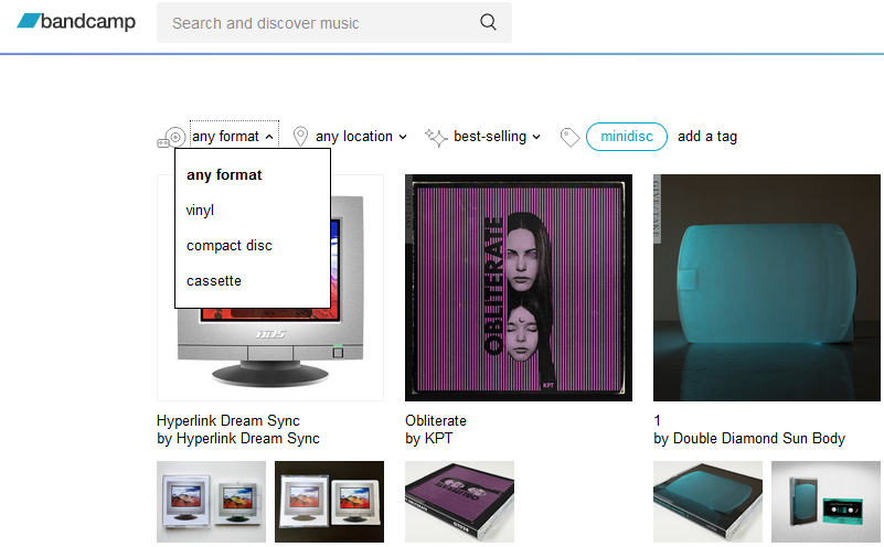 orlandomediaco's tweet photo. Hey @Bandcamp a suggestion to make your platform better. How about adding 'MiniDisc' or an 'Other' choice for searching releases? It's confusing to list a MiniDisc under another format & would help find releases! A minor ask. But a great feature. Happy @minidiscday #MiniDiscDay https://t.co/UkI7VBbCKy